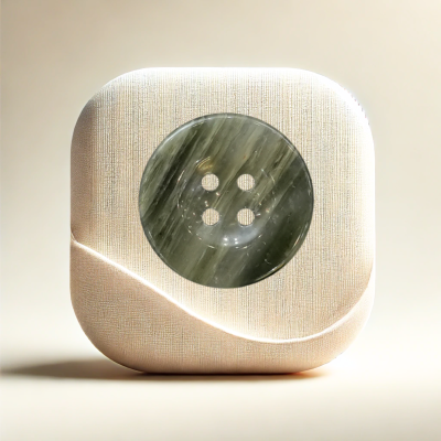 Jade gemstone button with four-hole design