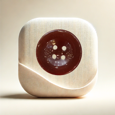 Luxury burgundy gemstone button with a four-hole design.