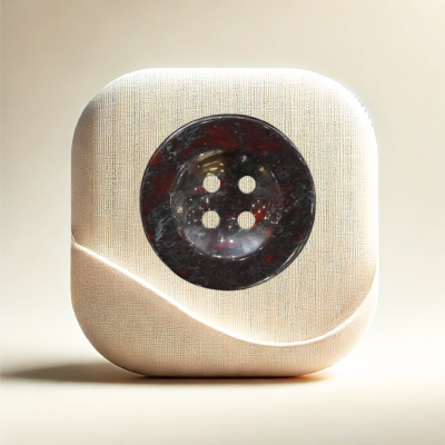 Luxury red-black gemstone button with a four-hole design