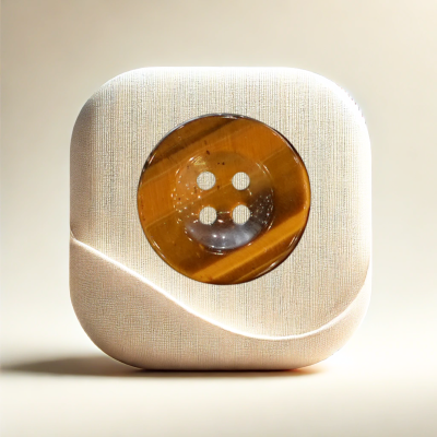 Tiger Eye gemstone button with four-hole design