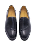 Elegant black leather shoes for men with studded detailing, perfect for business, casual, and semi-formal occasions.